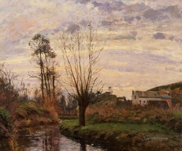 Camille Pissarro Painting - landscape with small stream 1872 Camille Pissarro